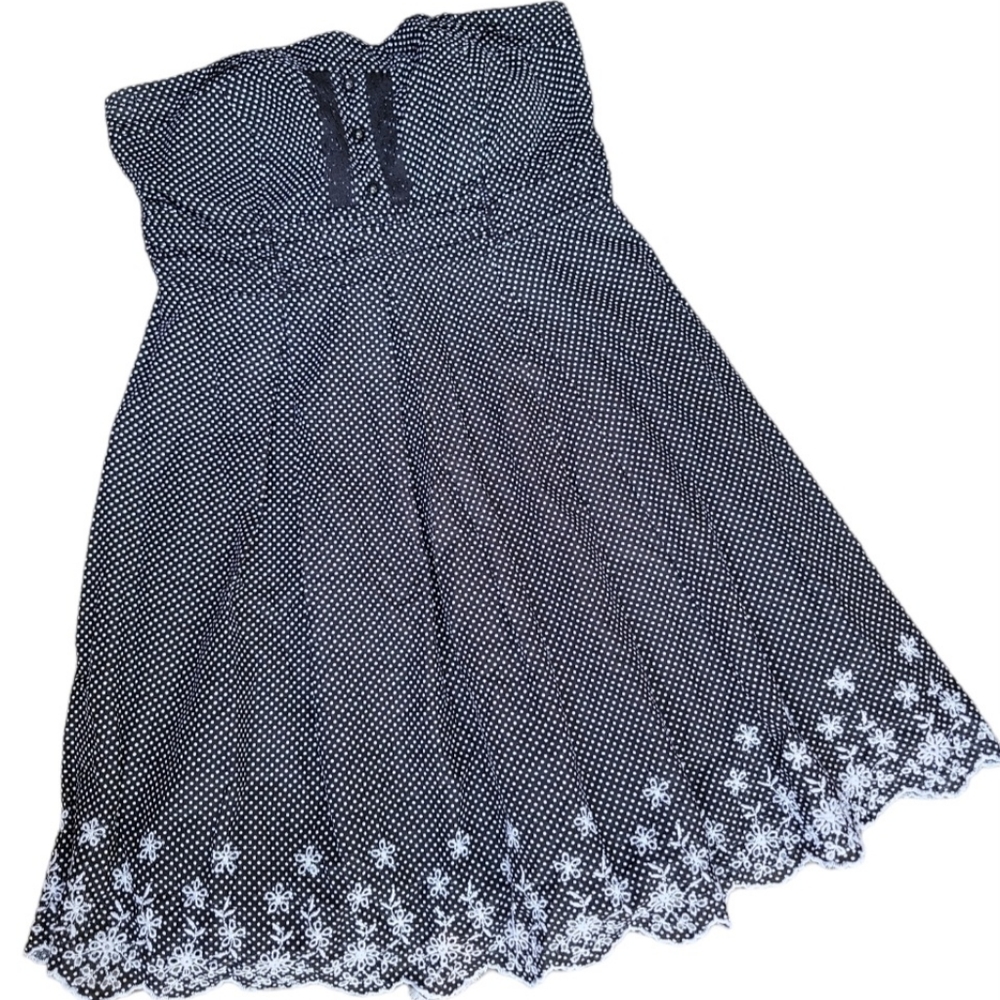 Speechless Polka Dot print strapless dress size 9